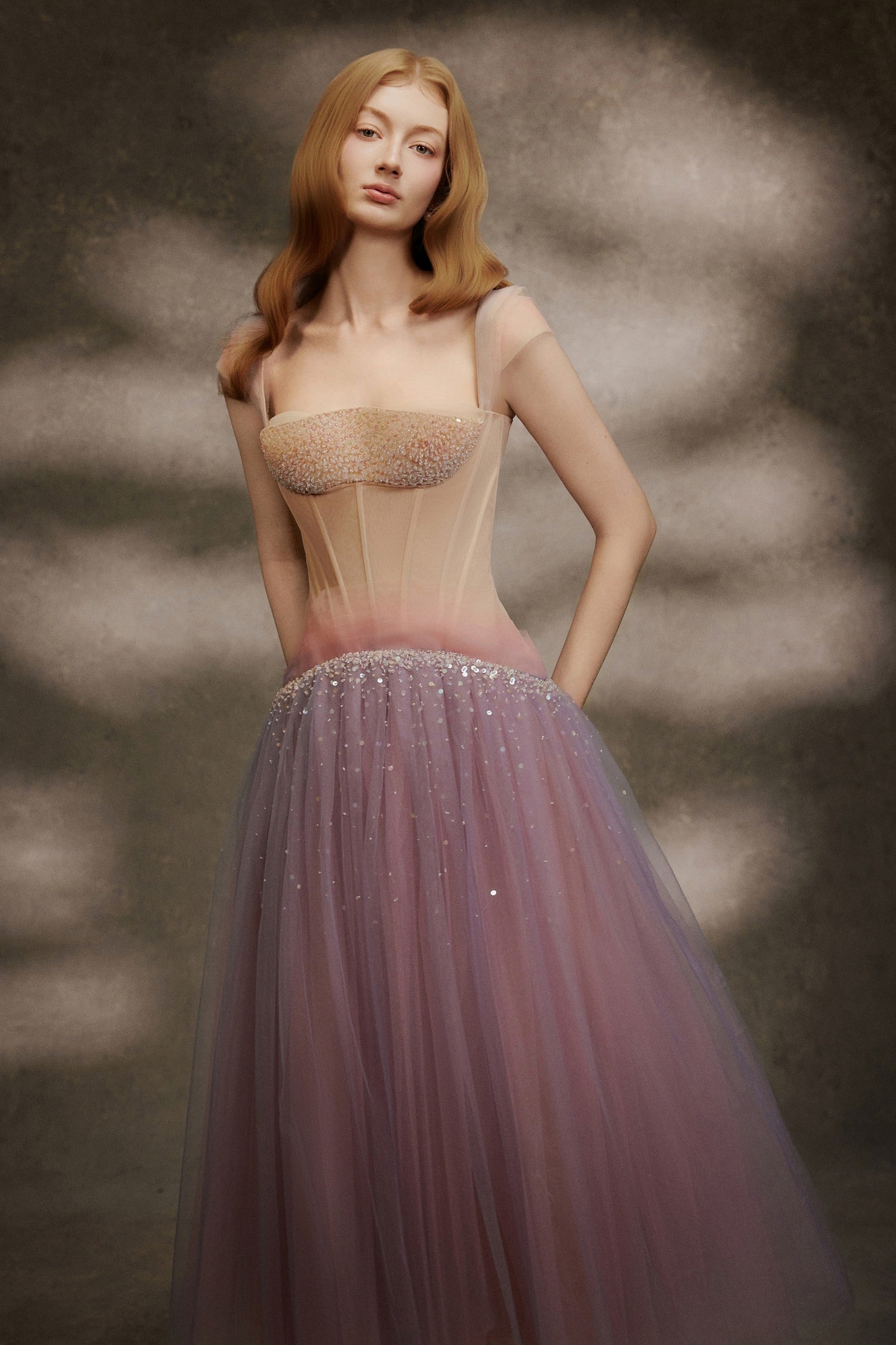 Lilac Bead Maxi Dress
