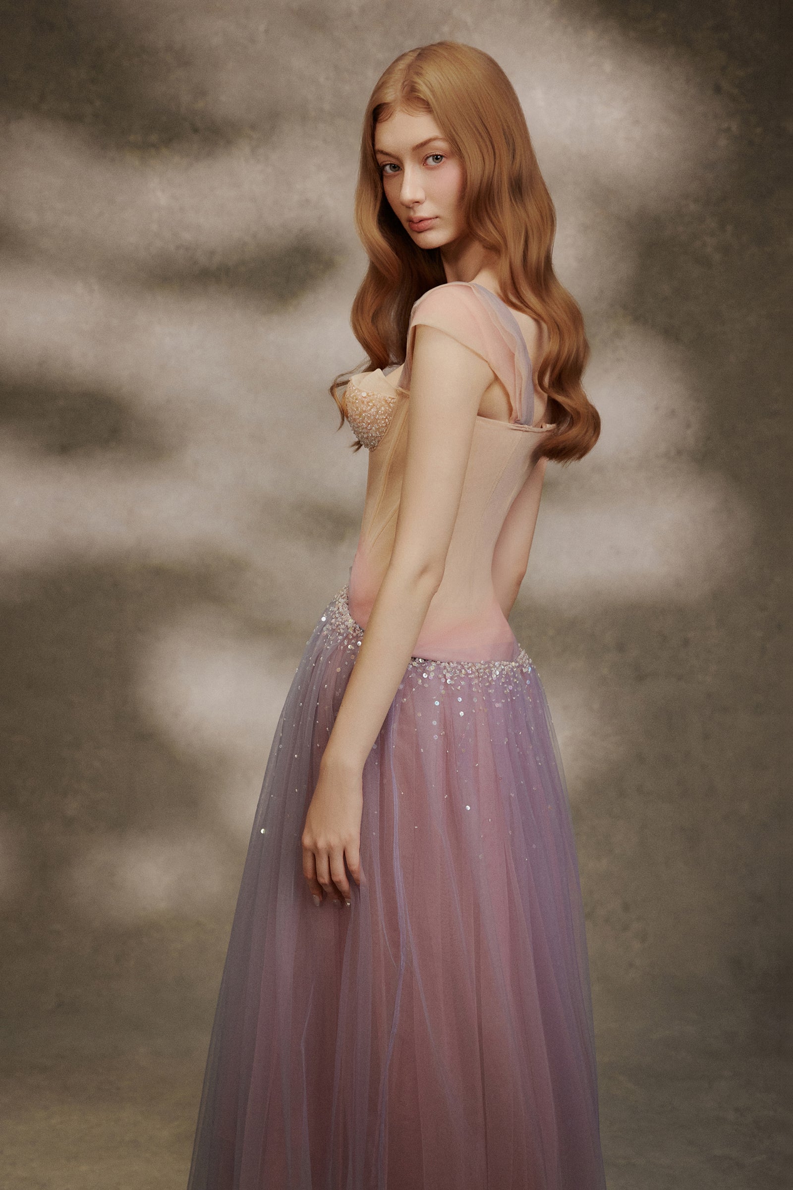 Lilac Bead Maxi Dress