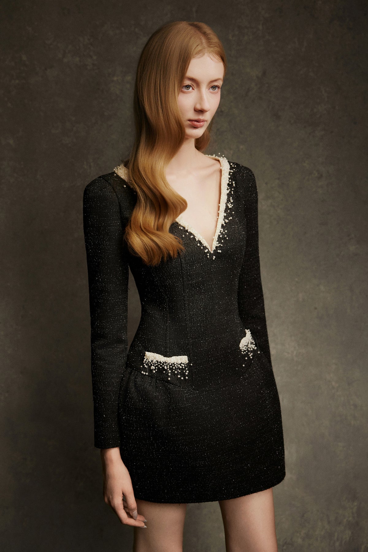 Pearlray V-Neck Mini Dress