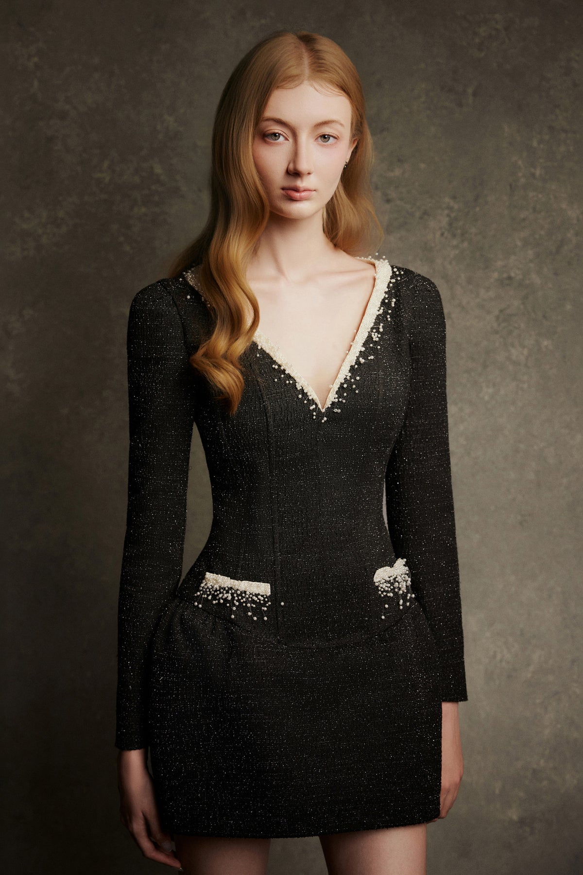 Pearlray V-Neck Mini Dress