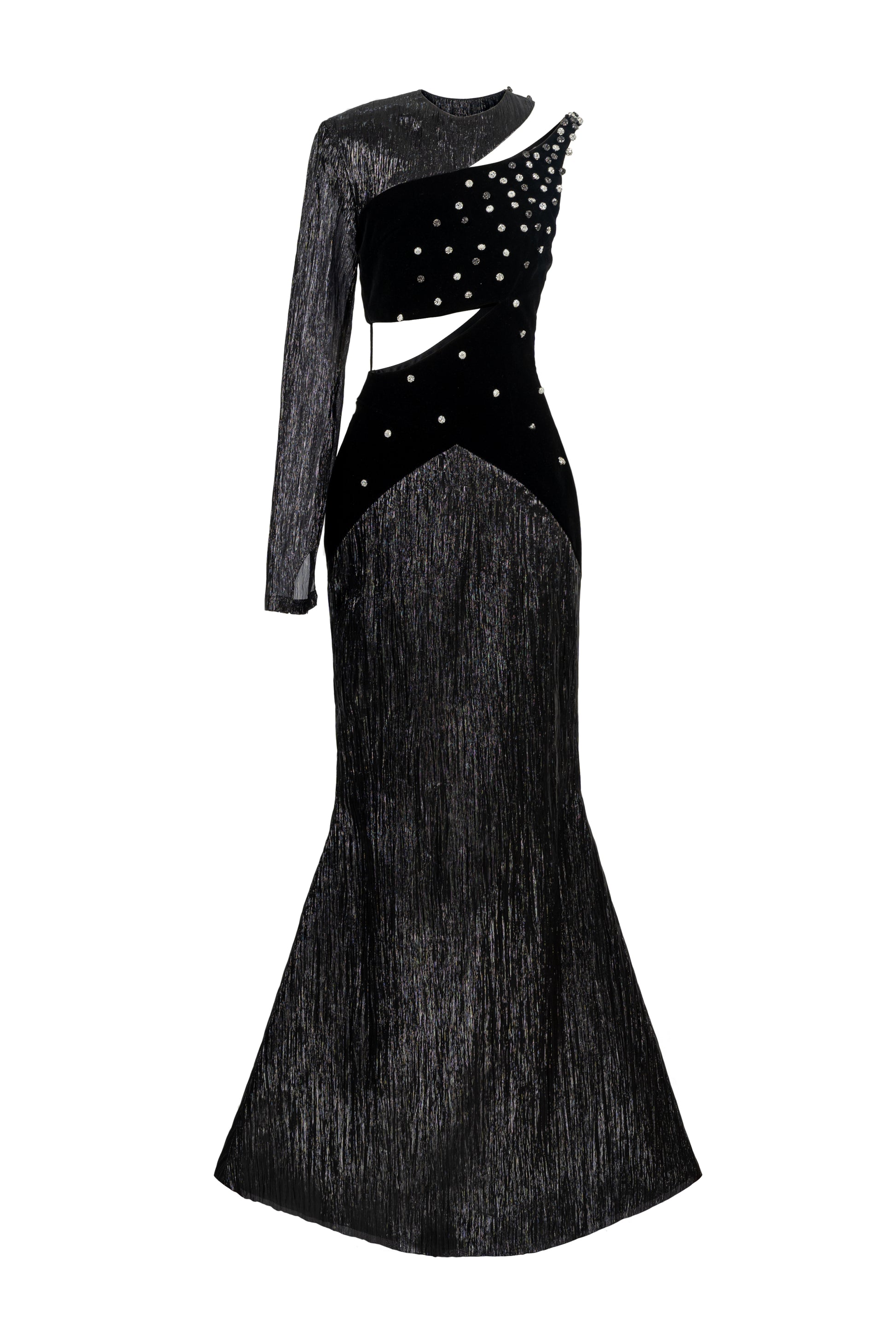 Ebon Rhinestone Maxi Dress