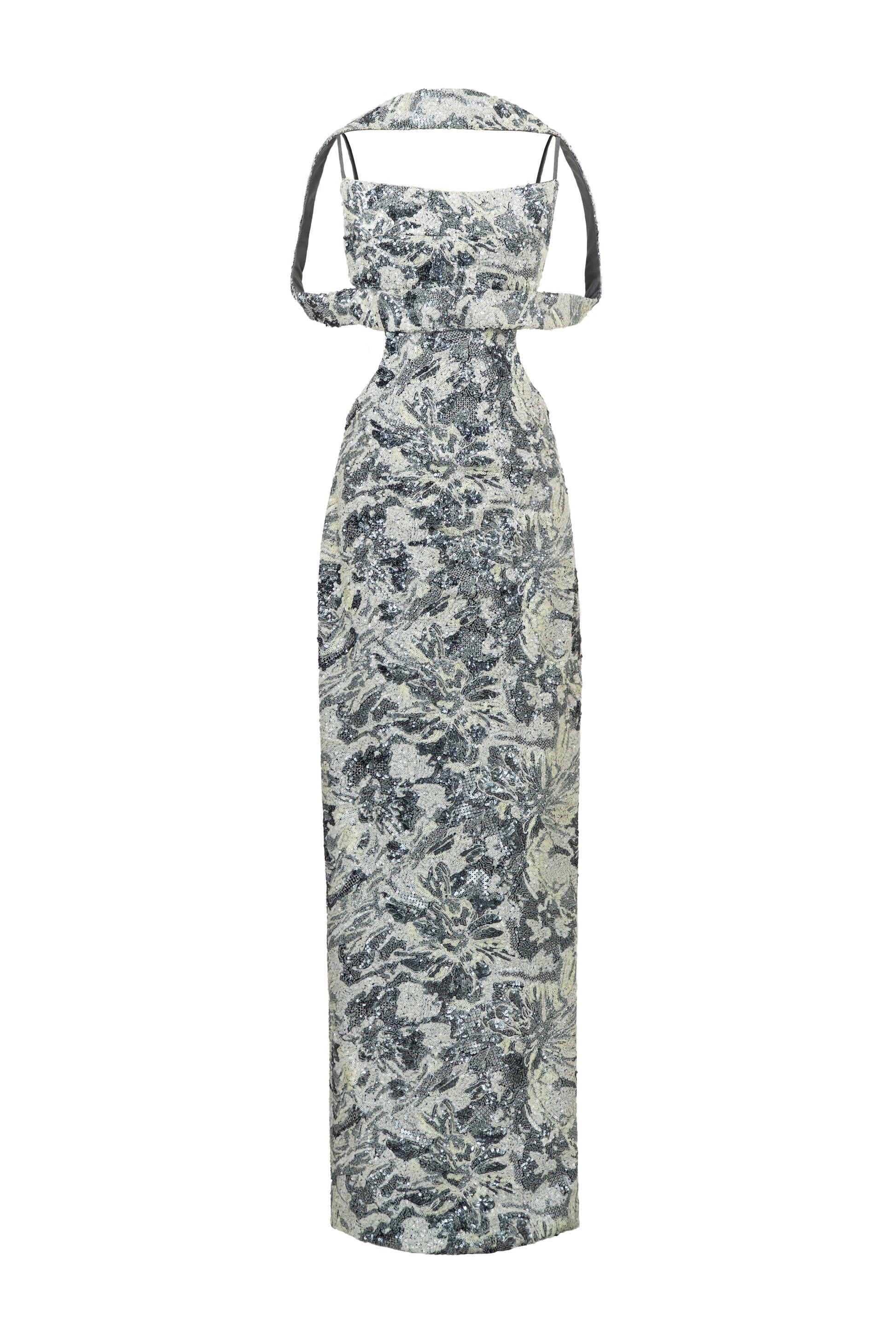grey choker dress Bandeau Structured Detail Choker Mini Bodycon Dress With Sleeves In Grey Textured | EGO US
