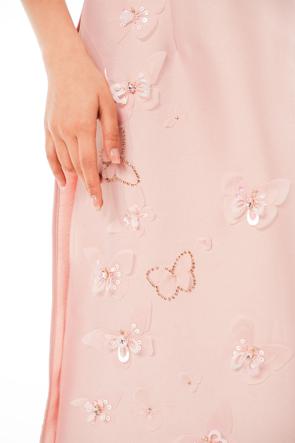 An Hy A-line Cut-Out Taffeta Floor Length Ao Dai Set