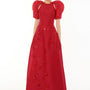 An Diep A-line Puffy Sleeved Taffeta Floor Length Ao Dai Set