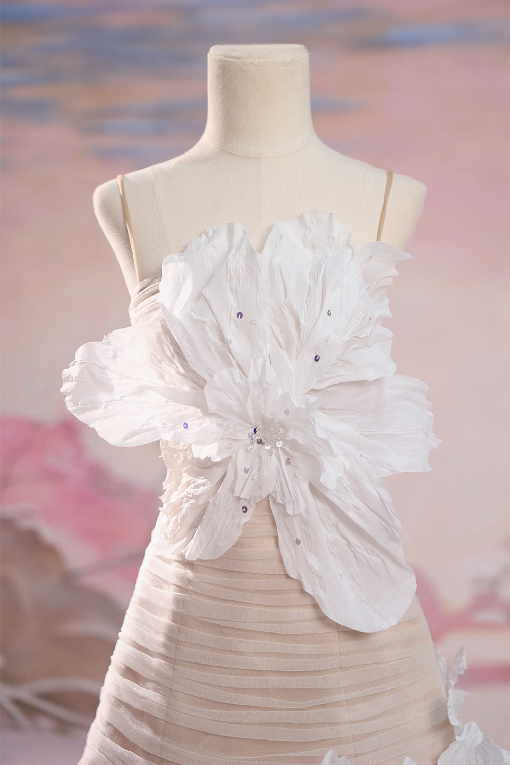 Darius A-line Floral Mesh Taffeta Mini Dress