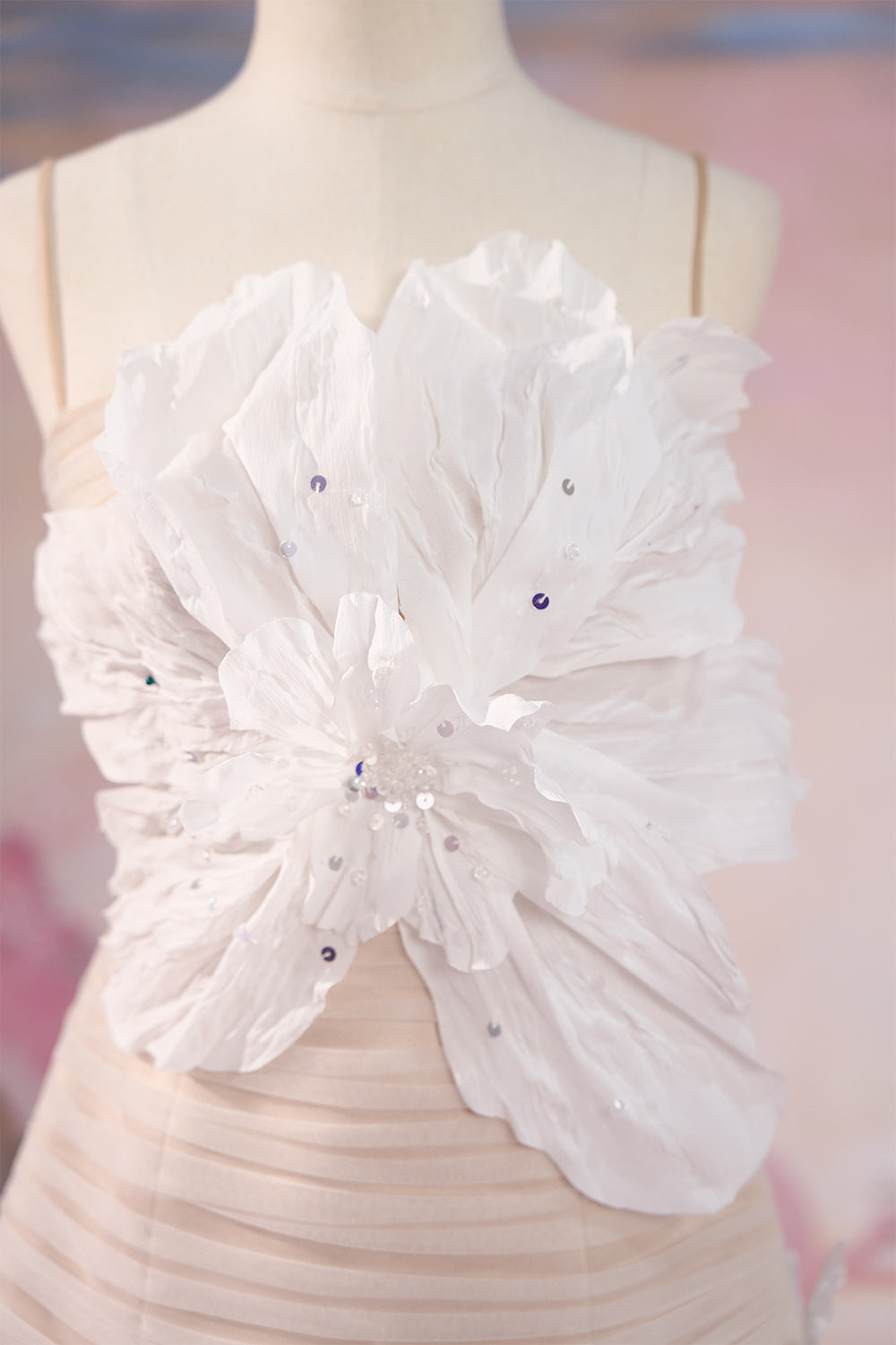 Darius A-line Floral Mesh Taffeta Mini Dress