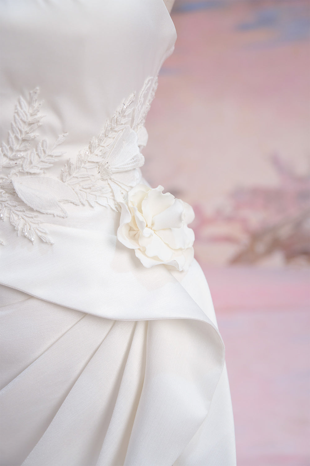 Calliope Slit One Shoulder Silk Midi Dress