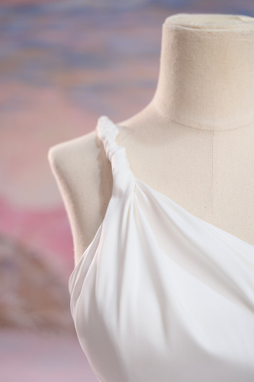 Calliope Slit One Shoulder Silk Midi Dress