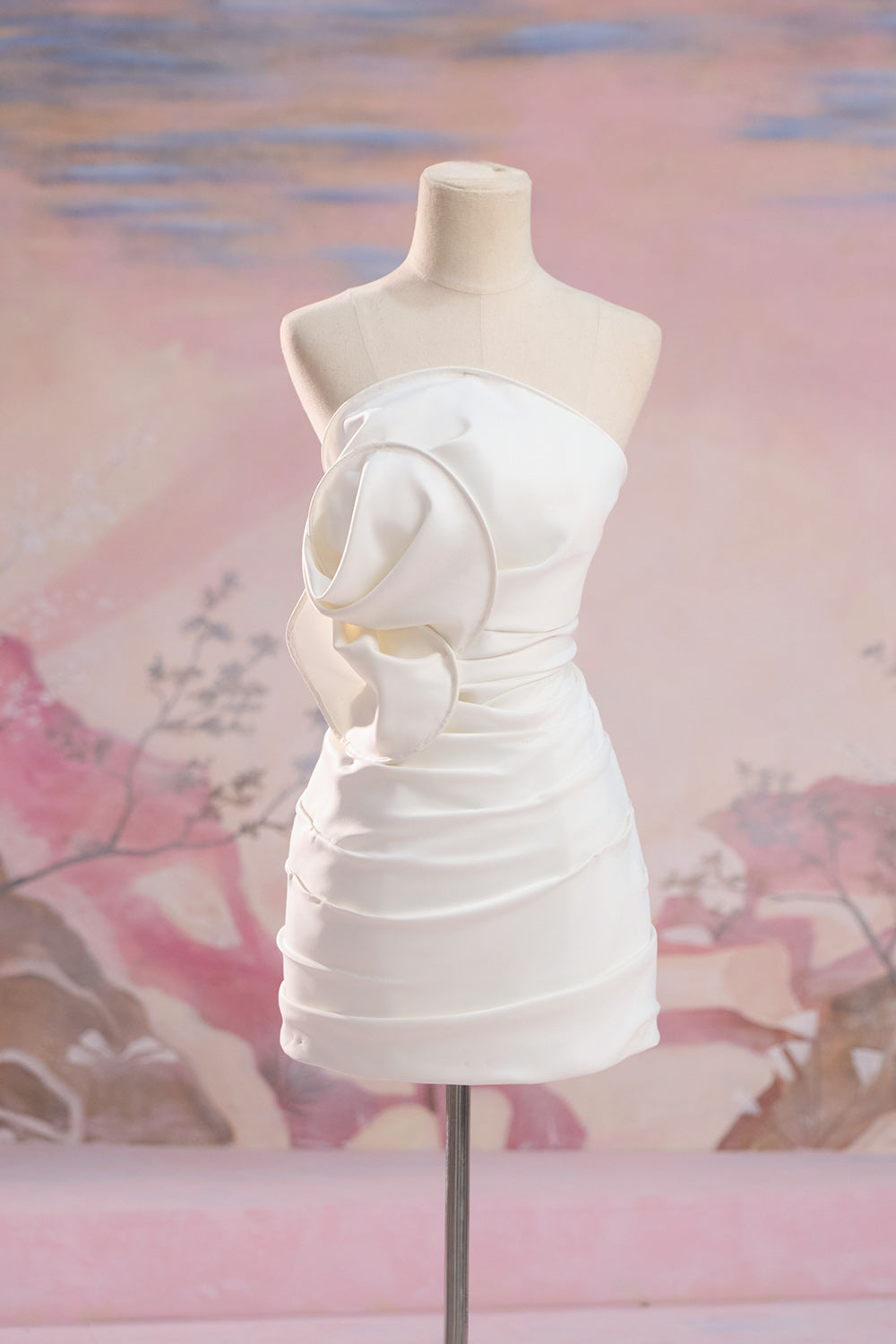 Scarlett Strapless Floral Organdy Mini Dress