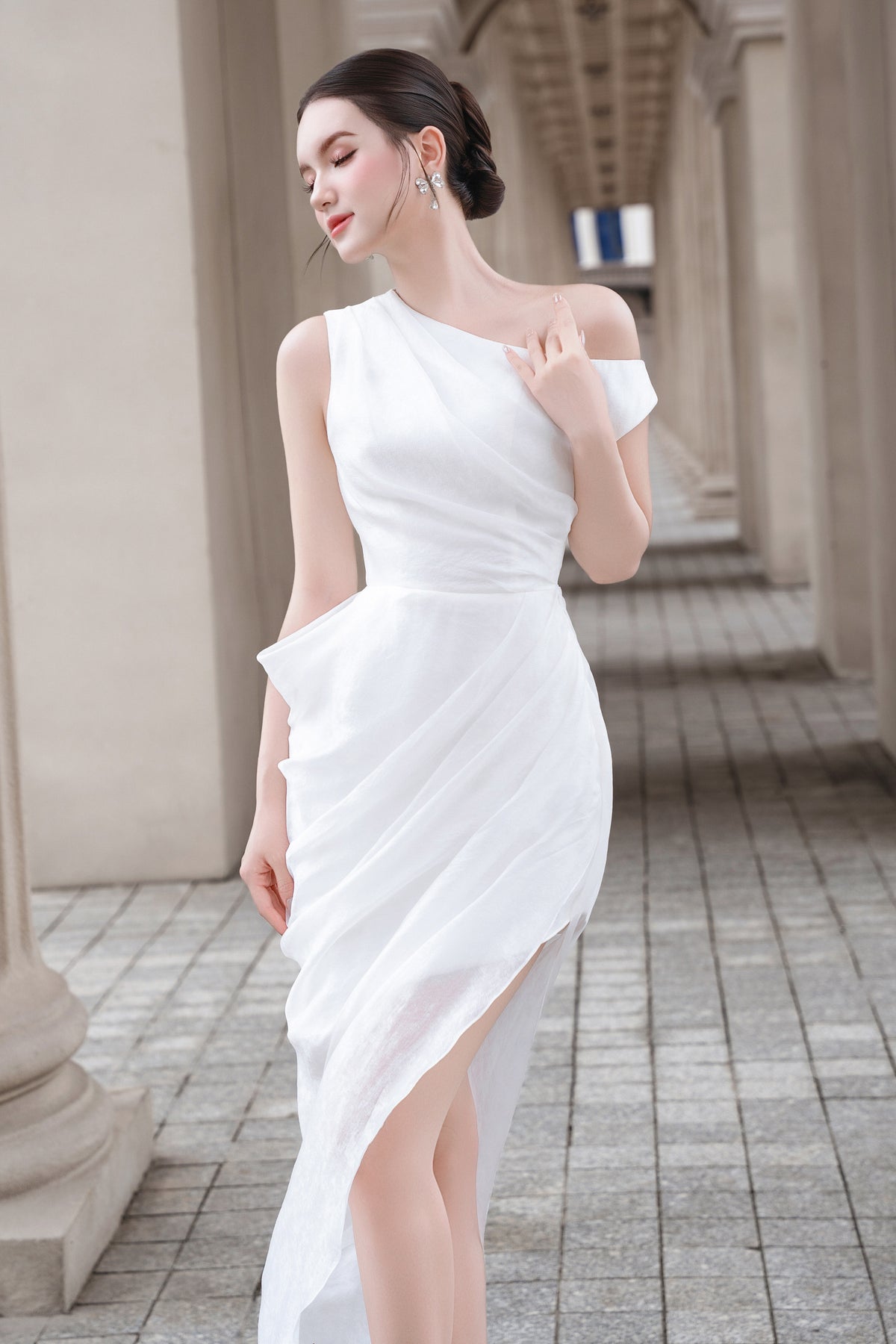 Adeline Asymmetric Midi Dress
