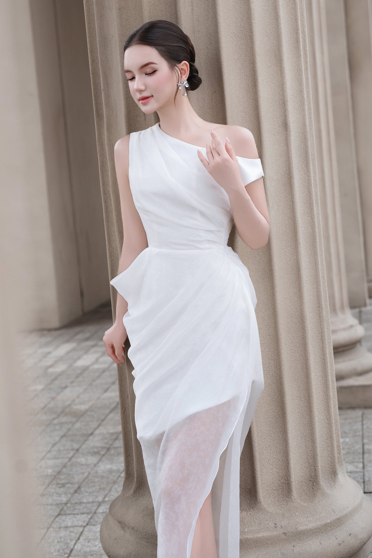 Adeline Asymmetric Midi Dress