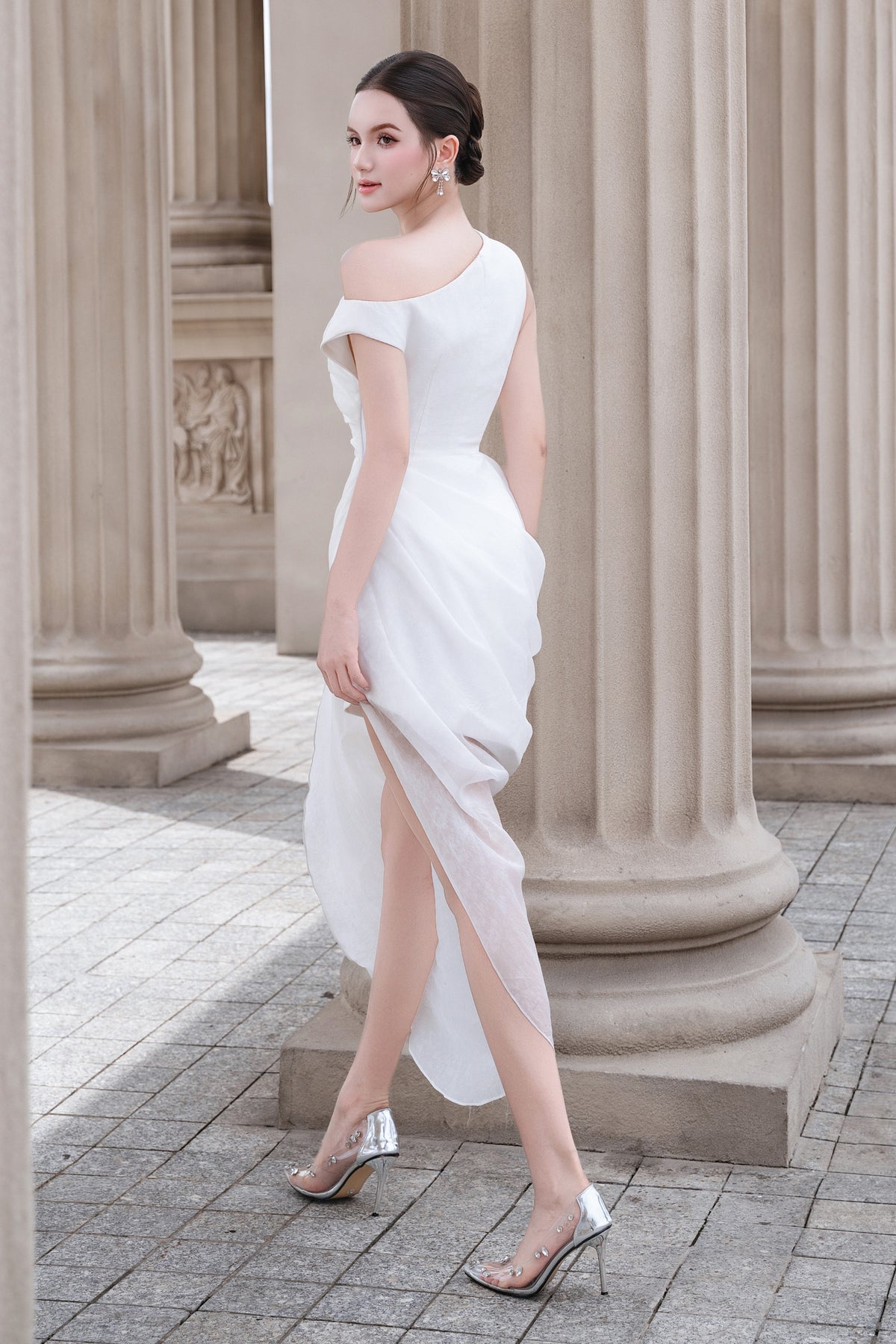 Adeline Asymmetric Midi Dress