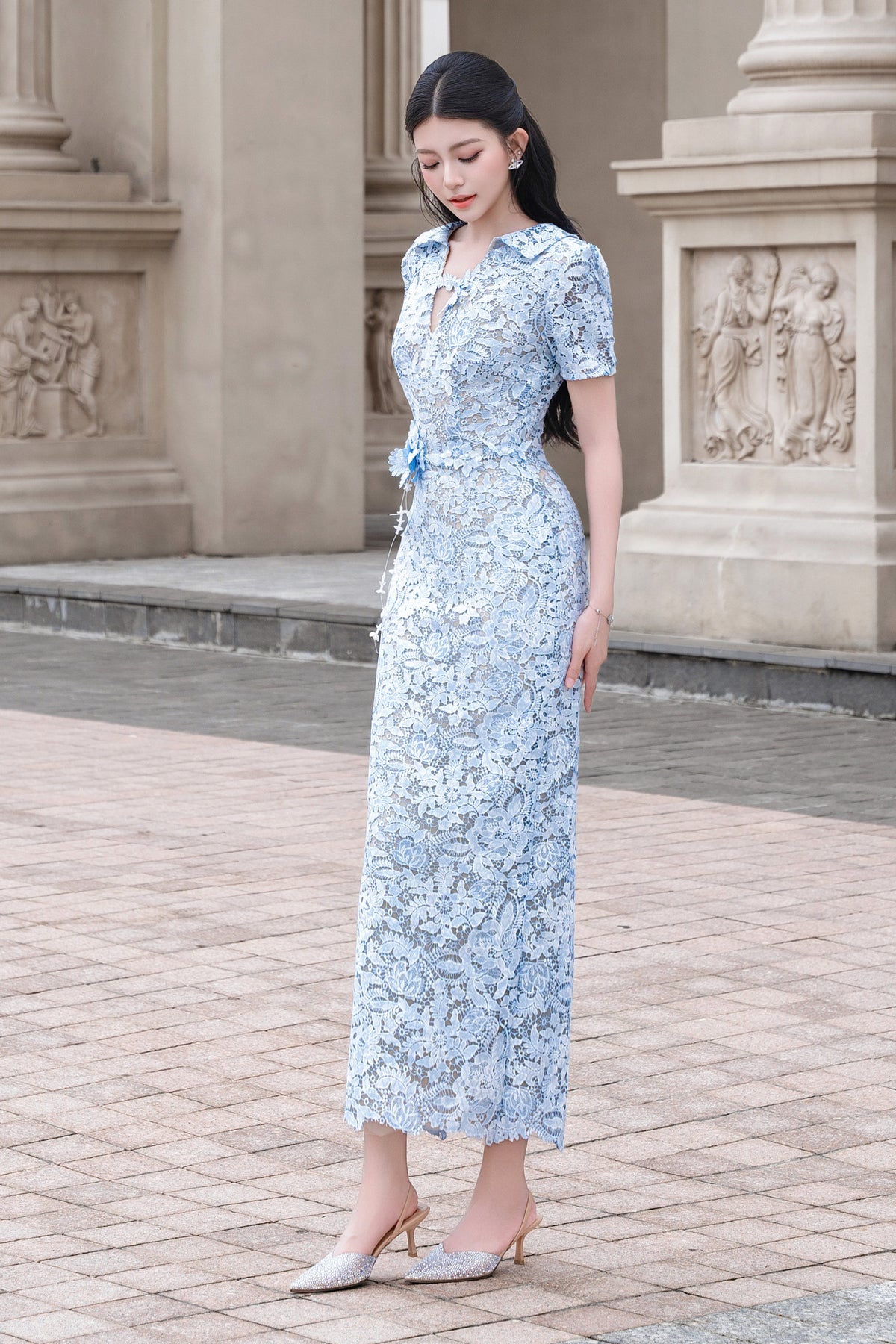Verena Applique Midi Dress