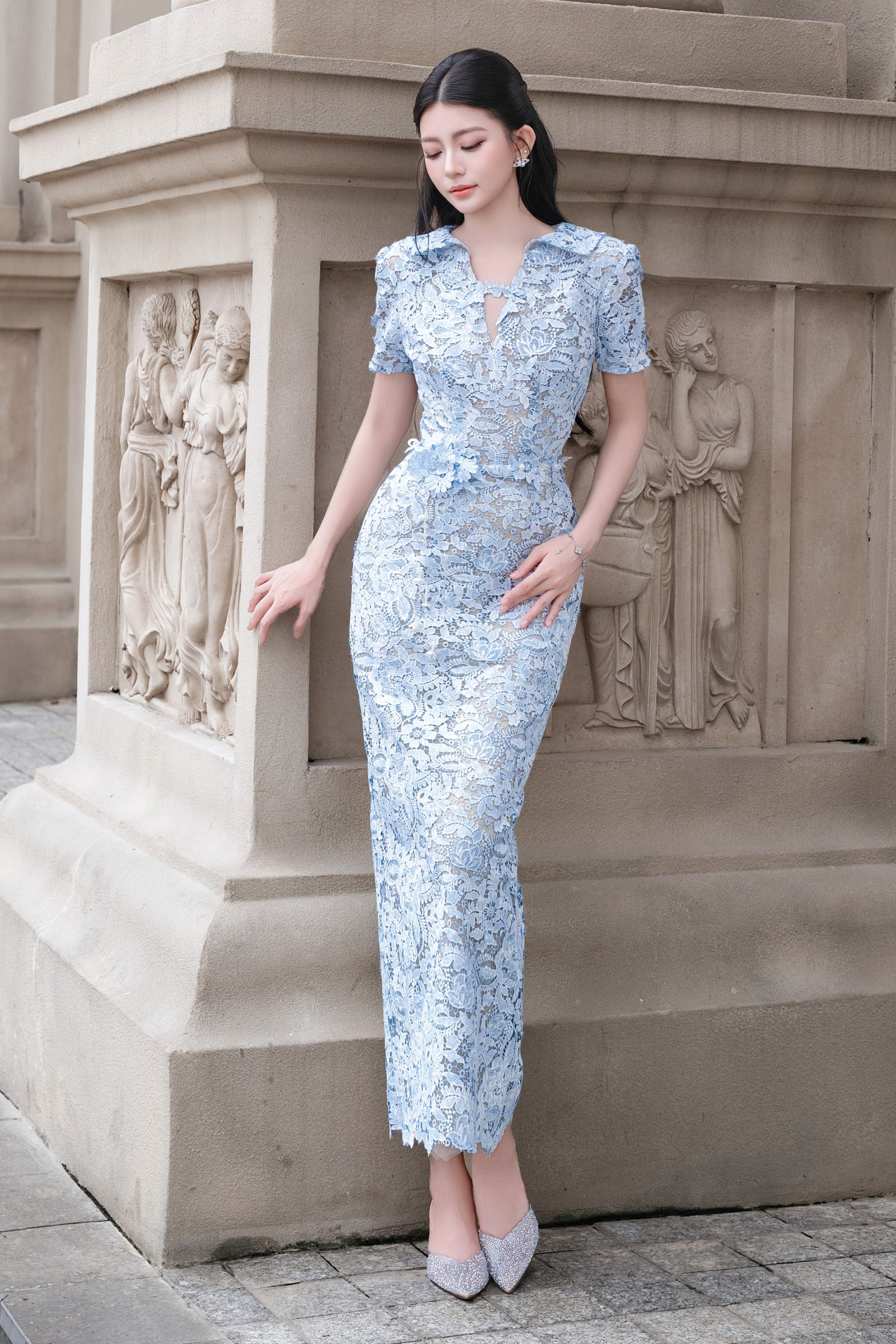 Verena Applique Midi Dress