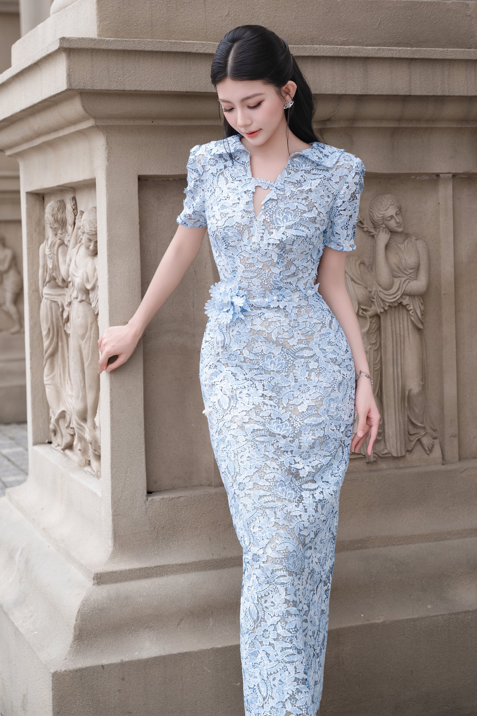 Verena Applique Midi Dress