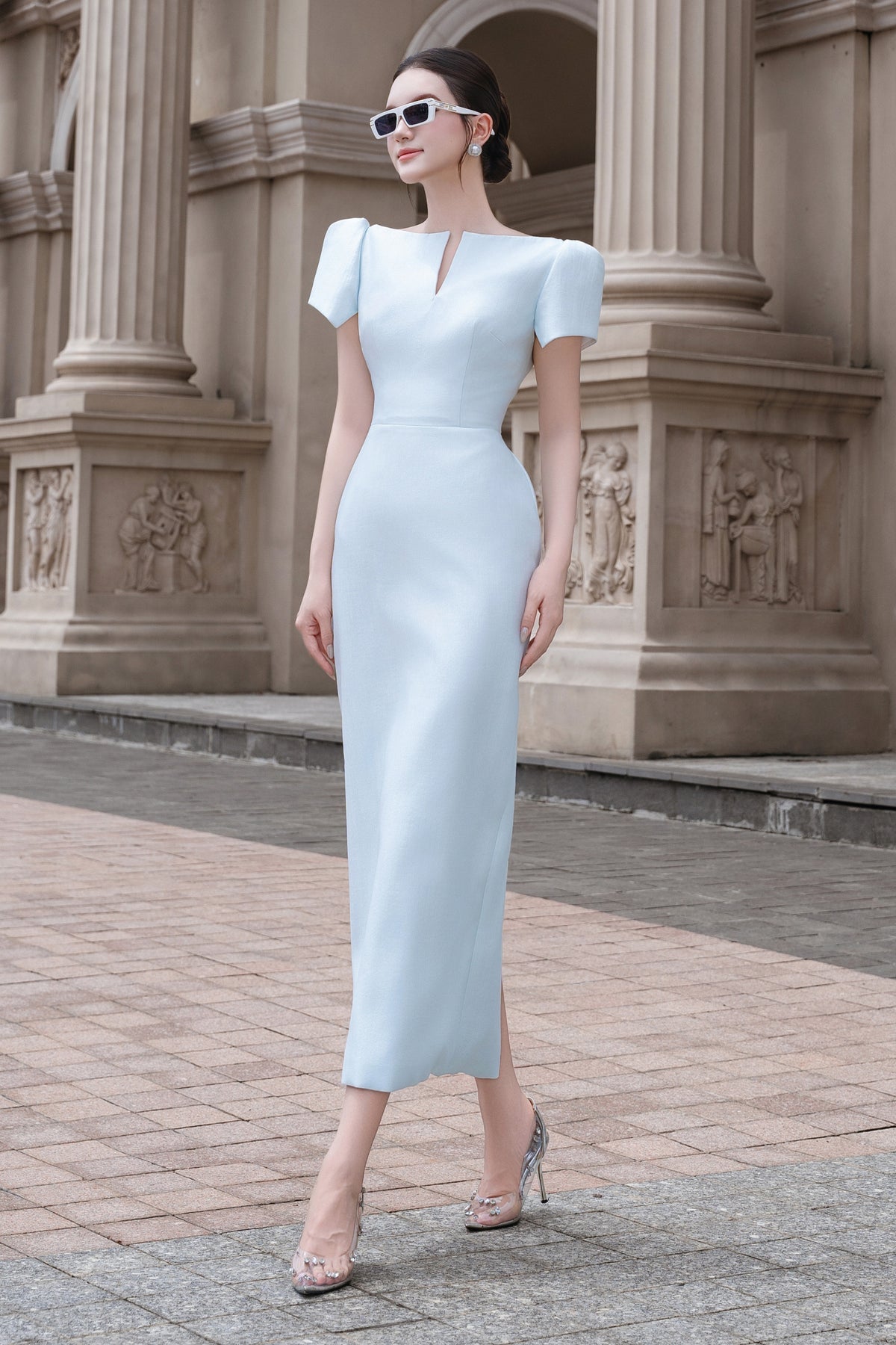 Montea Puff Sleeve Midi Dress
