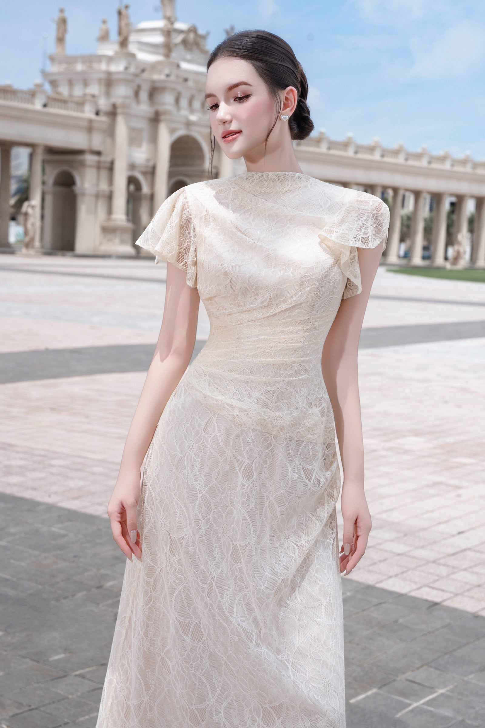 Colette Butterfly Sleeve Midi Dress