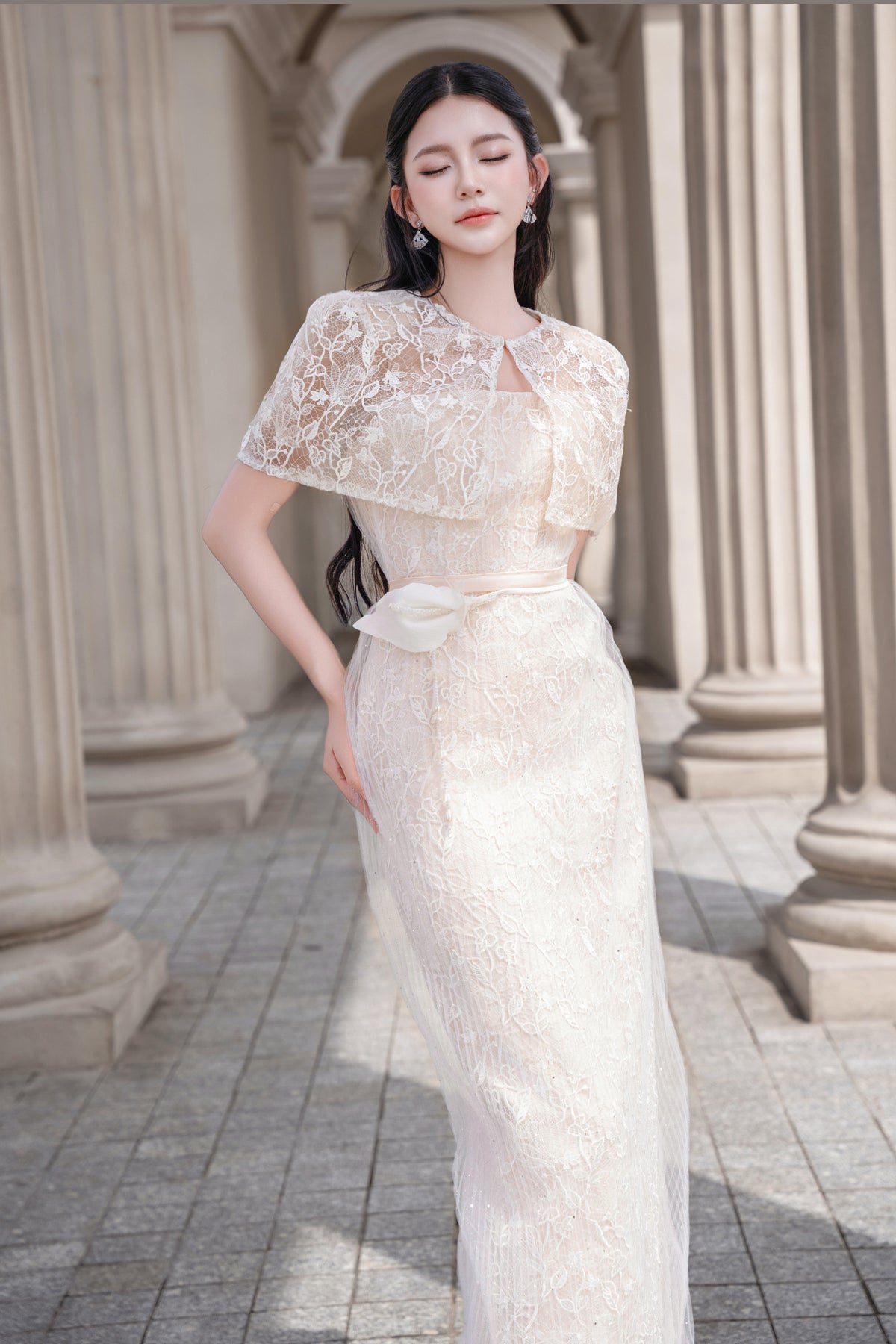 Camelia Applique Midi Dress