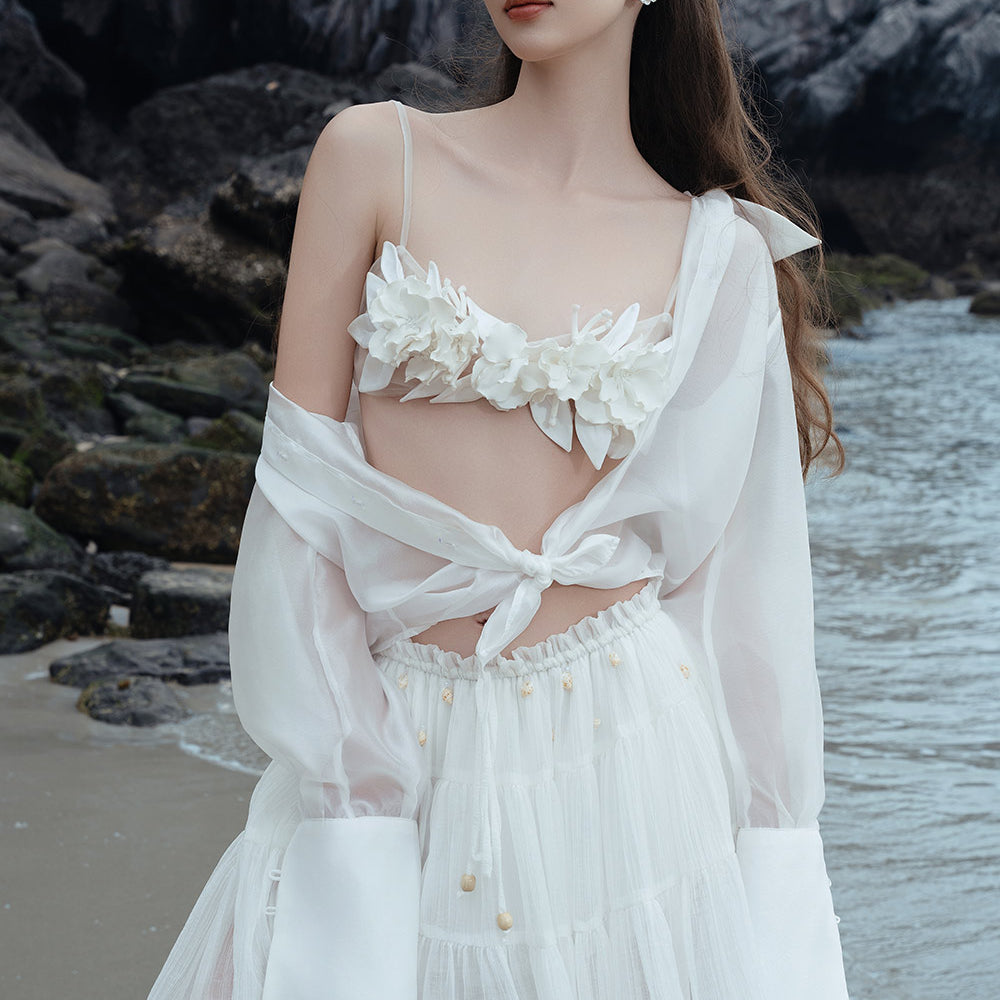 Darla Cropped Floral Mesh Bralette