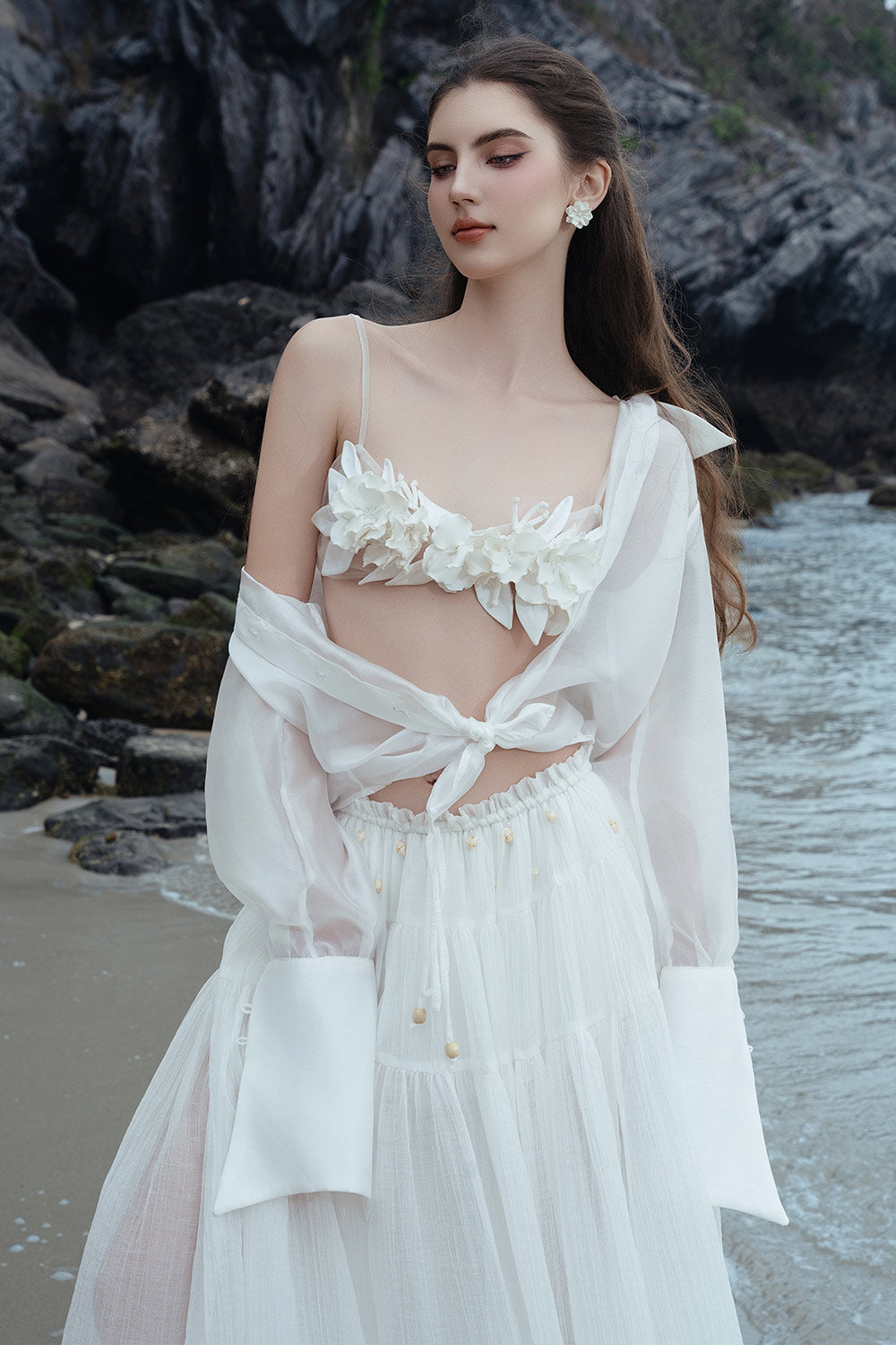 chinese dress ladies Lace Top Bralette Floral Dress main image 0