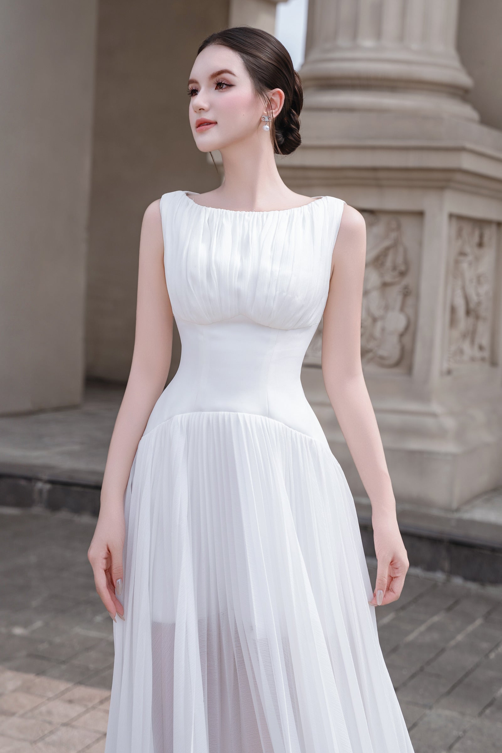 Velissa Boat Neck Midi Dress