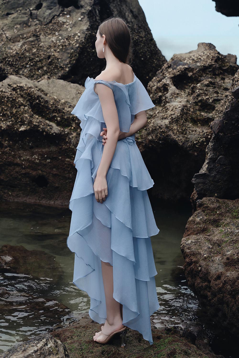 Joana Layered Off-Shoulder Organza Maxi Dress