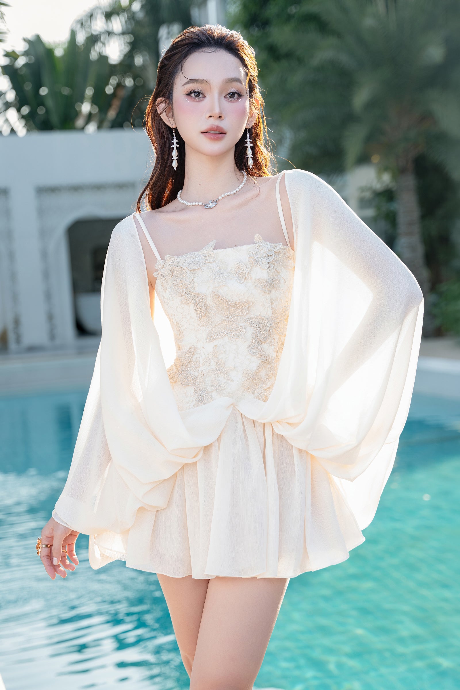 Nasus Square Neck Mini Dress