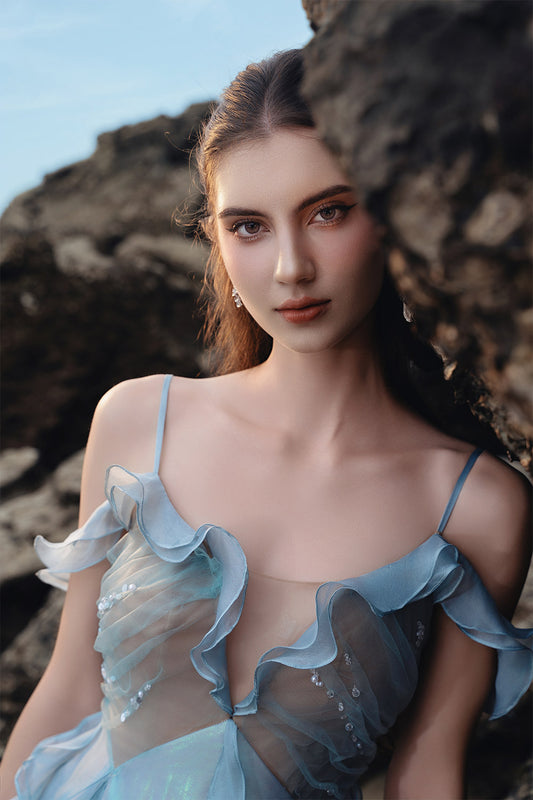 Finley A-line Fringed Mesh Silk Mini Dress