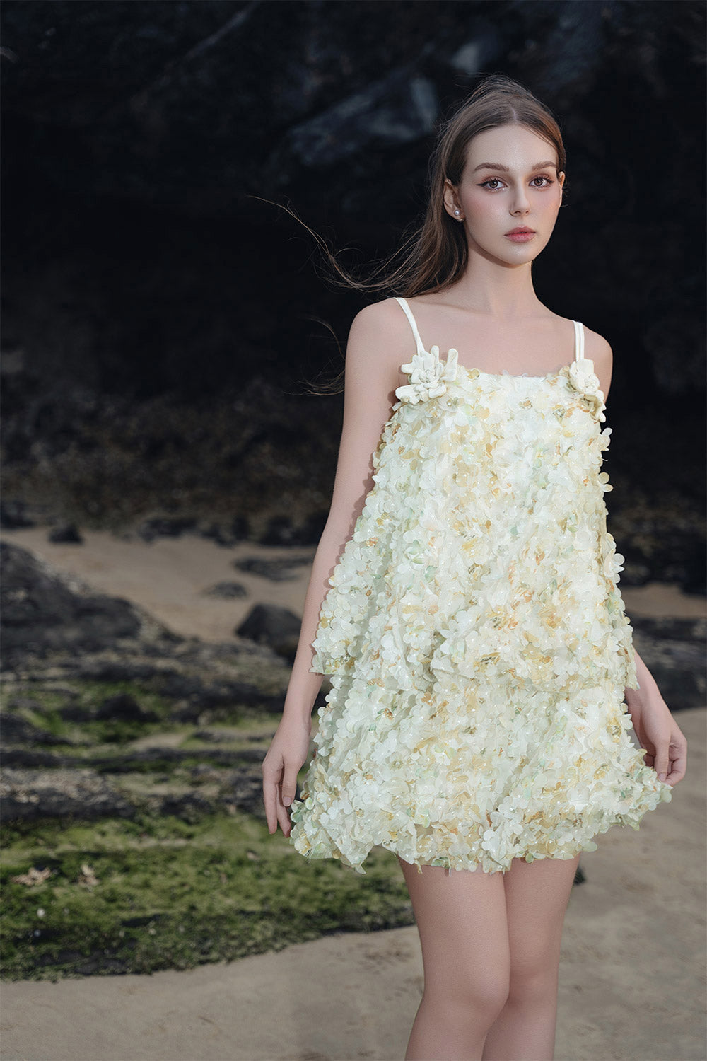 Valencia Tent Floral Mesh Silk Mini Dress