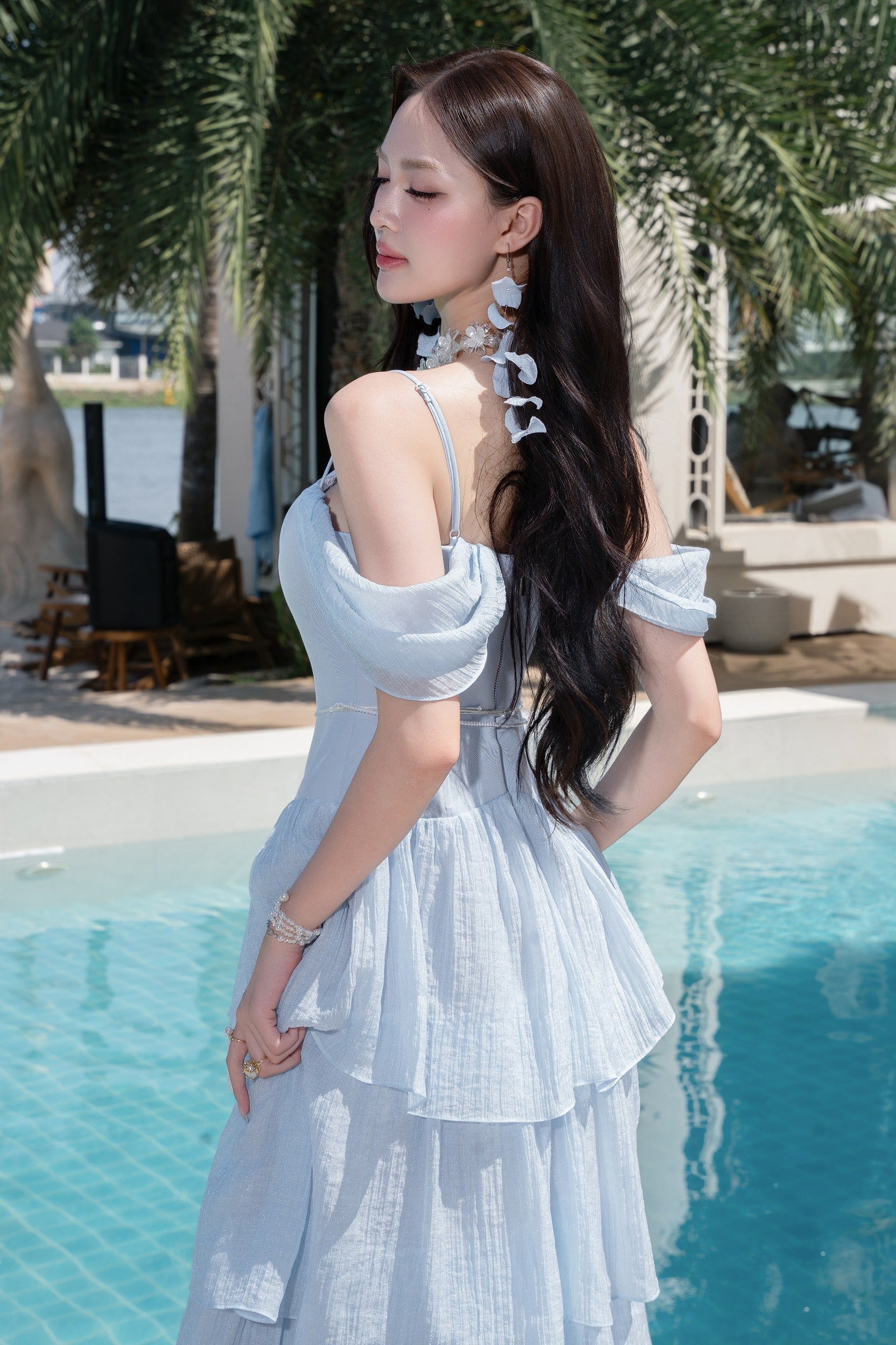 Etoulie Cold Shoulder Sleeve Maxi Dress