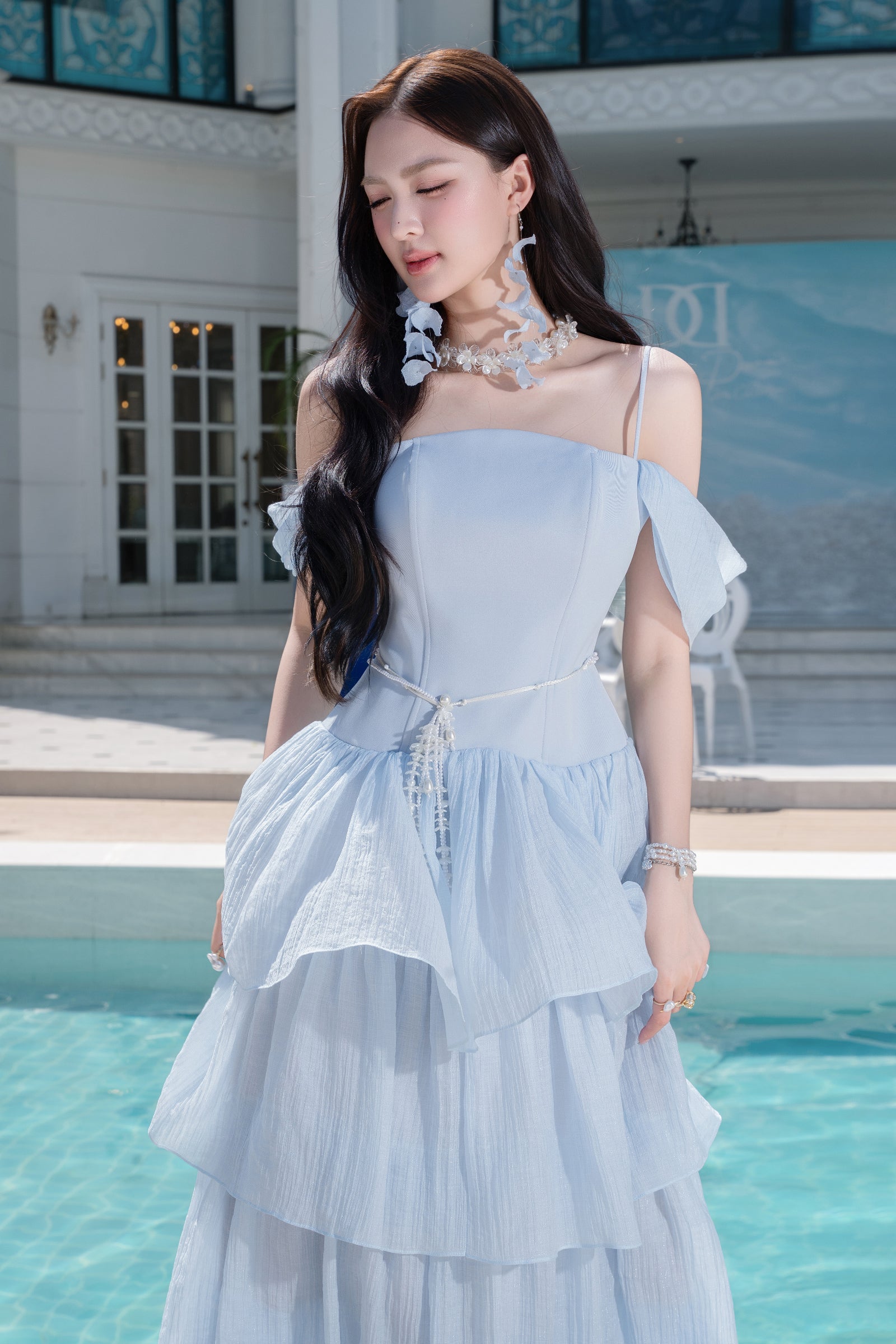 Etoulie Cold Shoulder Sleeve Maxi Dress
