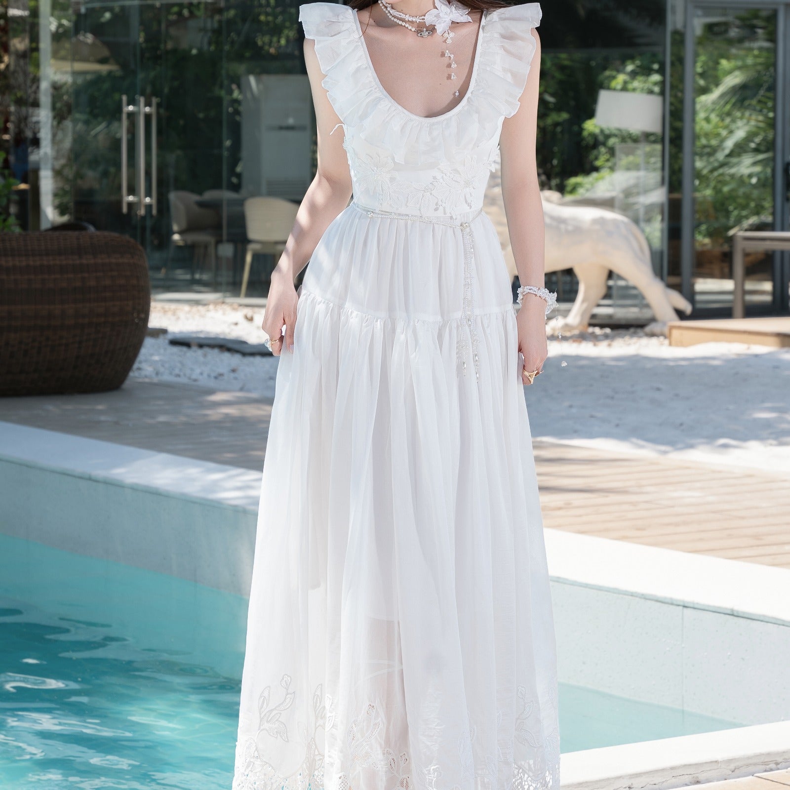 Evania Ruffle Maxi Dress