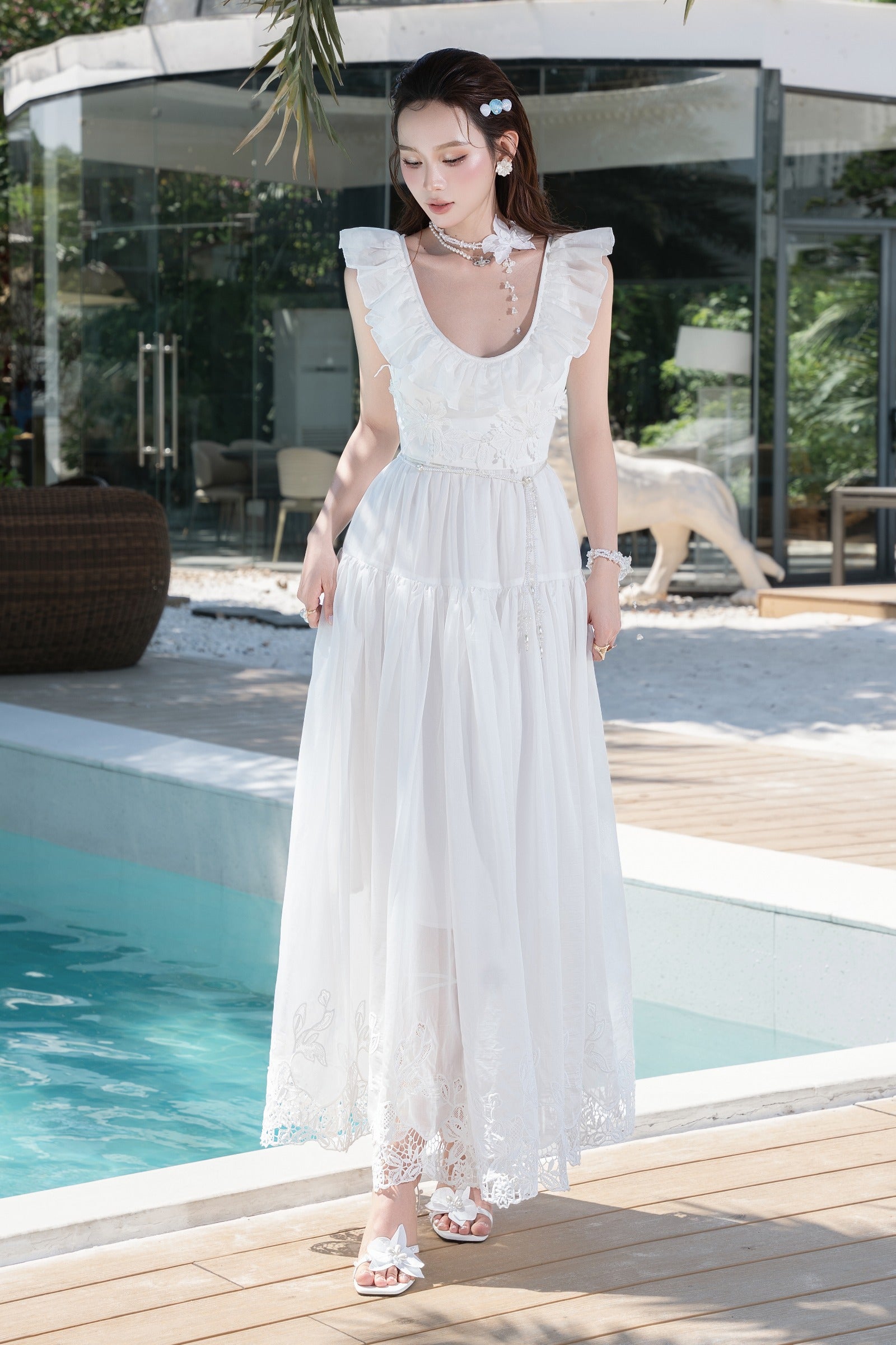Evania Ruffle Maxi Dress
