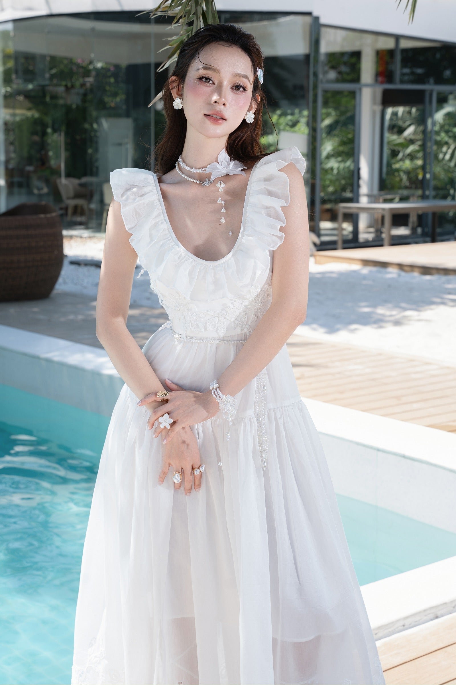 Evania Ruffle Maxi Dress