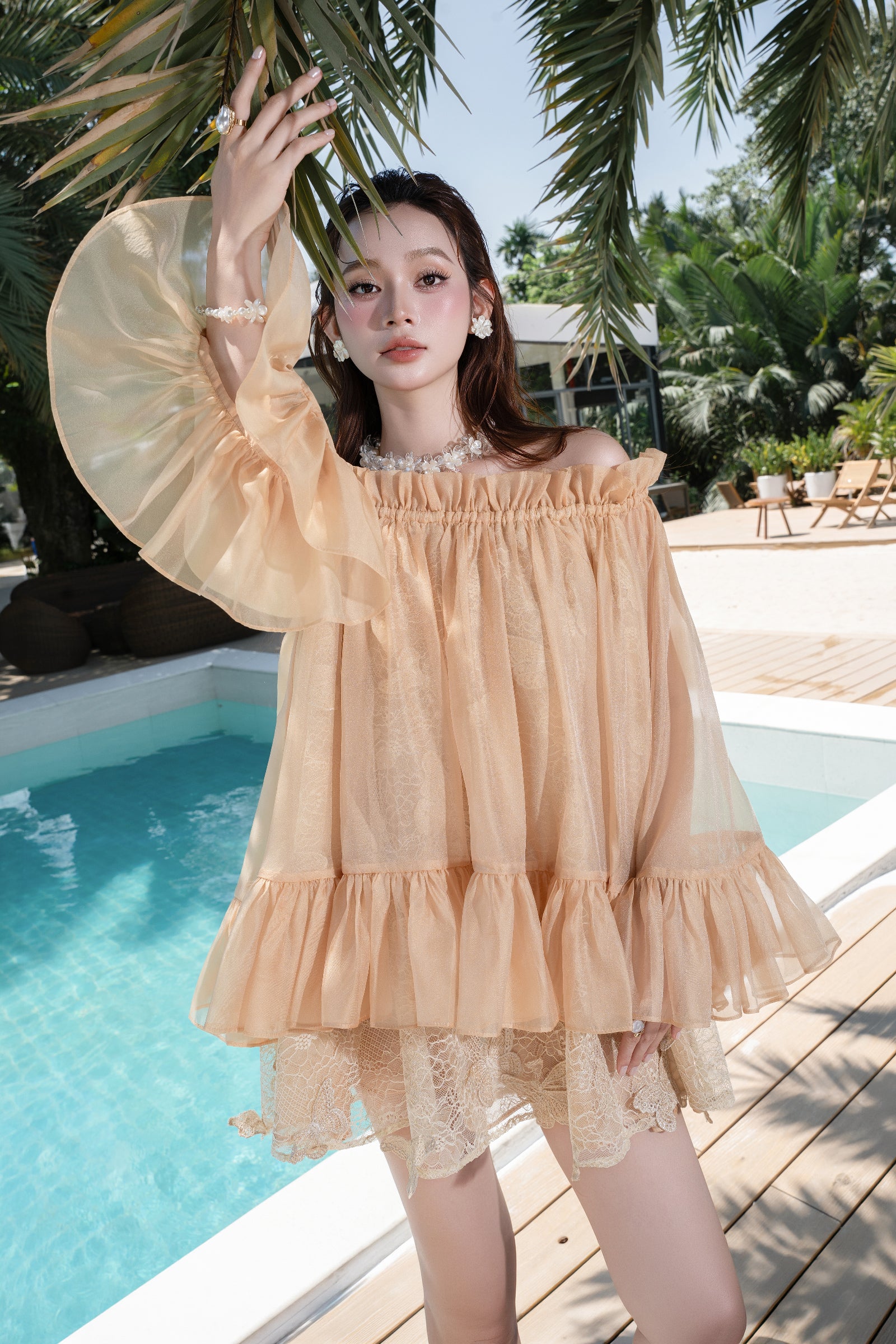 Redan Off-Shoulder Mini Dress
