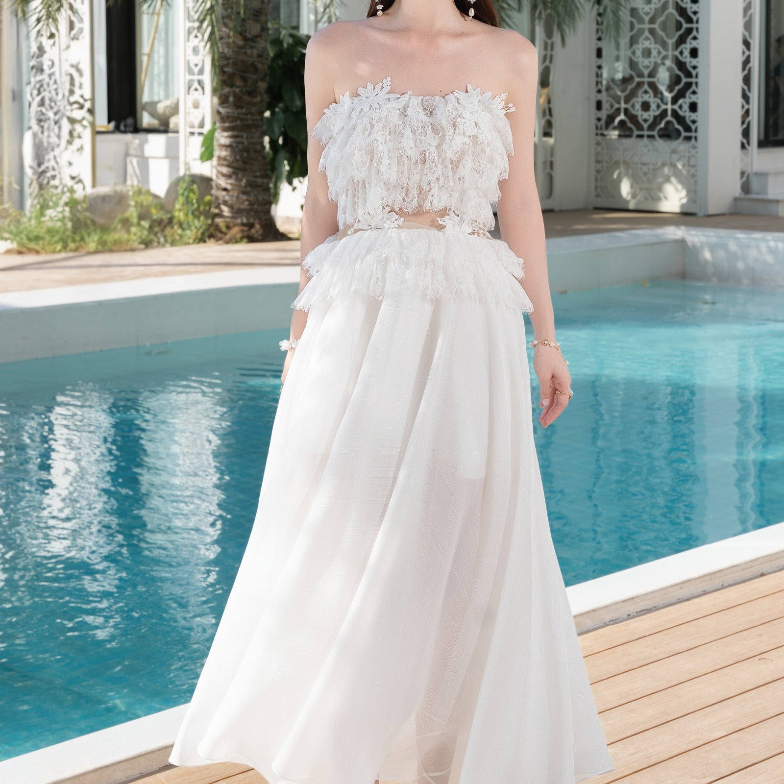 Lalini Straight Across Maxi Dress
