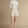 Myra Flared High Waist Tweed Mini Shorts
