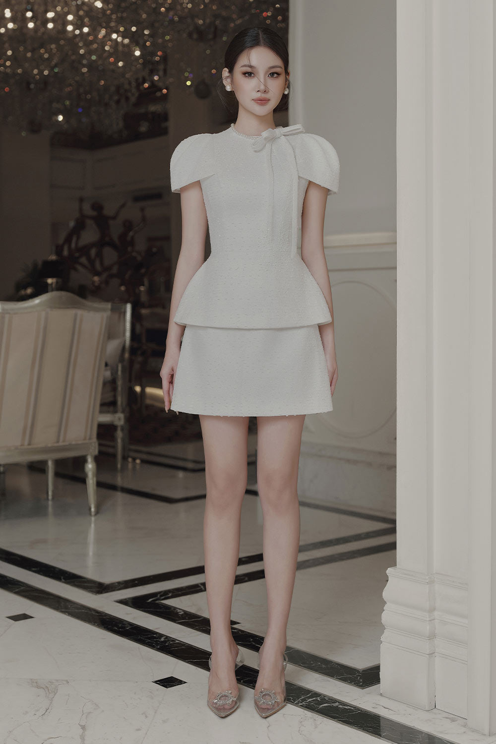 Calla A-line High Waist Tweed Mini Skirt