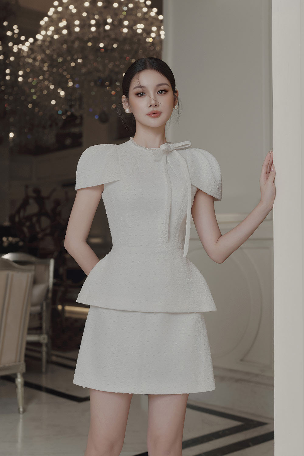 Calla A-line High Waist Tweed Mini Skirt