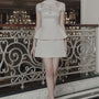 Amela A-line High Waist Polyester Mini Skirt