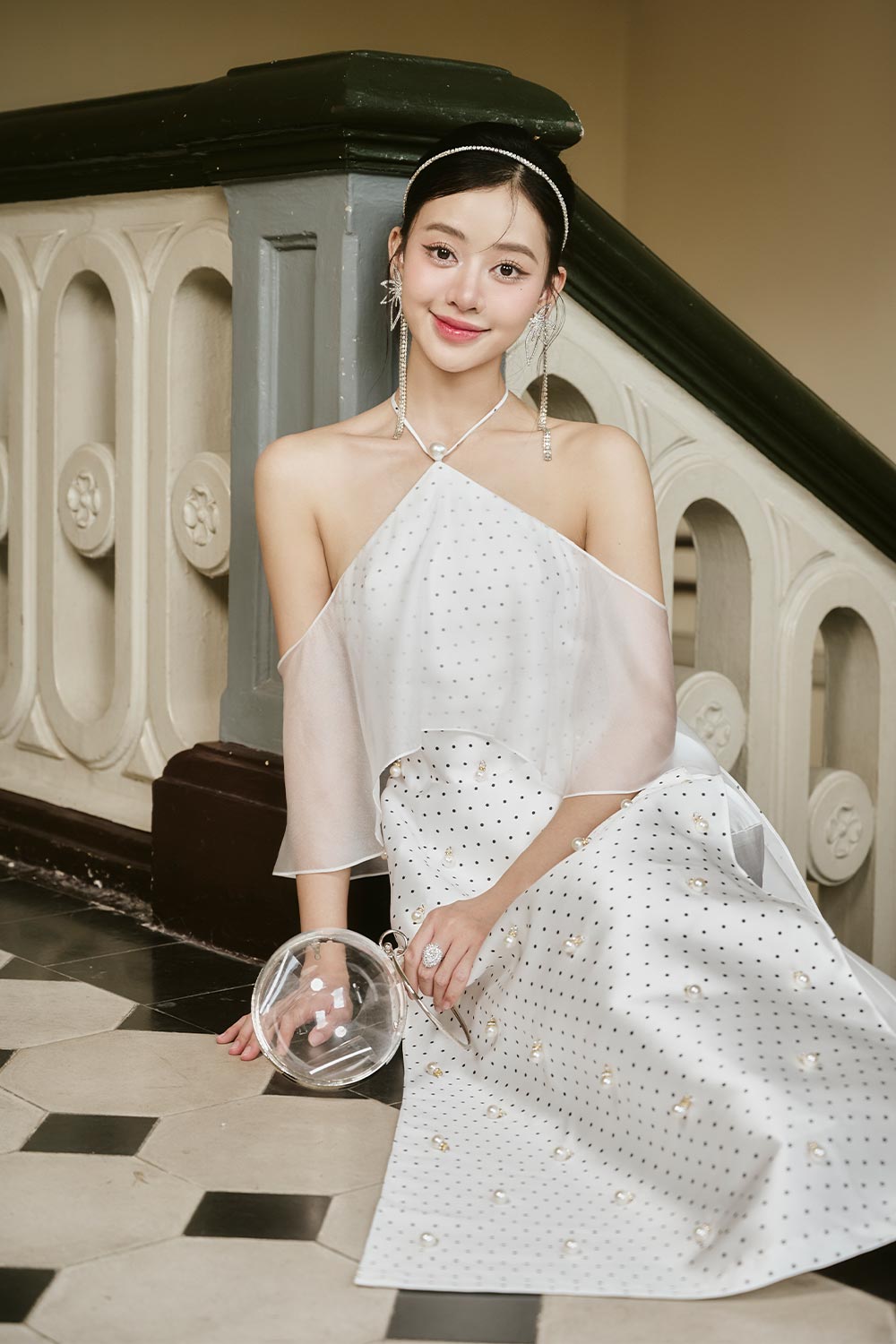 Gia Han A-line Halter Neck Taffeta Midi Ao Dai