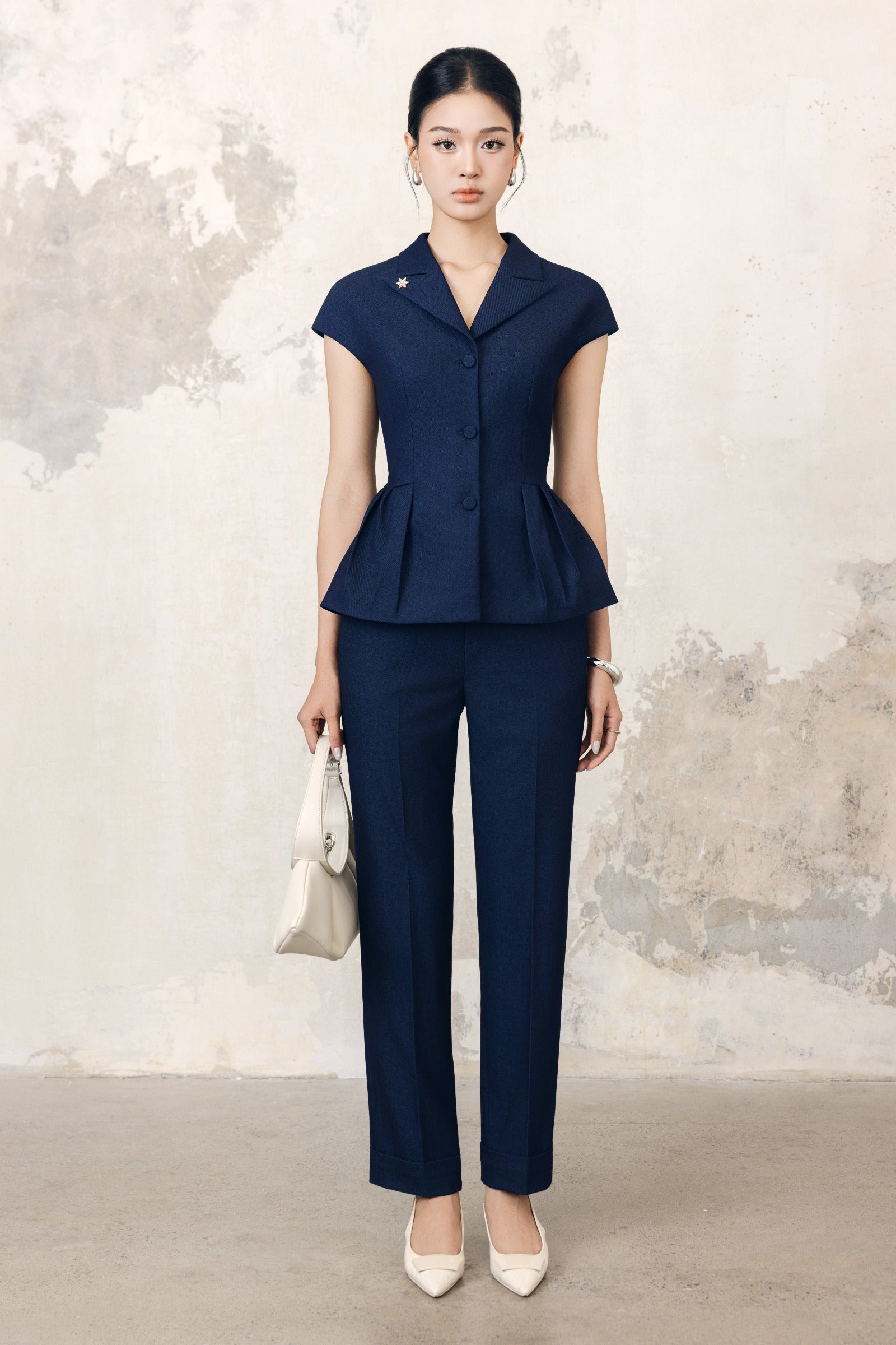 Lam Pleated Top