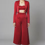 Glamous Cropped Wide Leg Taffeta Midi Set