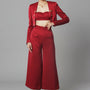 Glamous Straight Wide Leg Taffeta Midi Pants