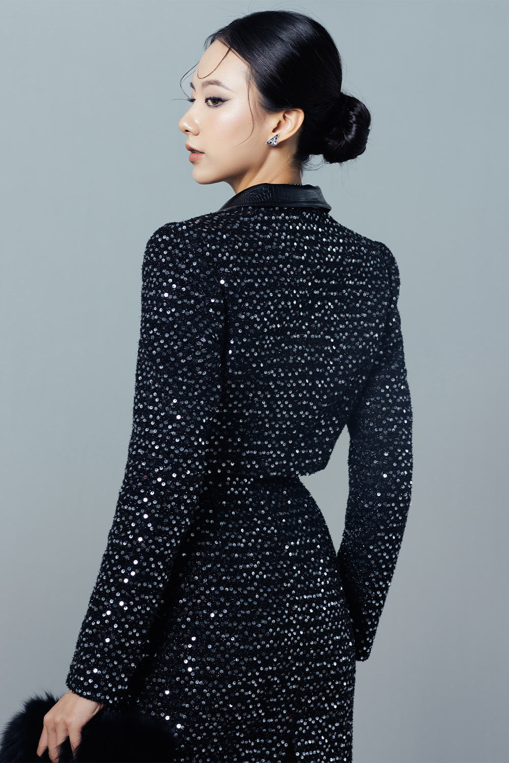 Katrina Straight Crossover Tweed Ankle Length Skirt