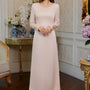 Sky A-line Stone Taffeta Silk Floor Length Ao Dai