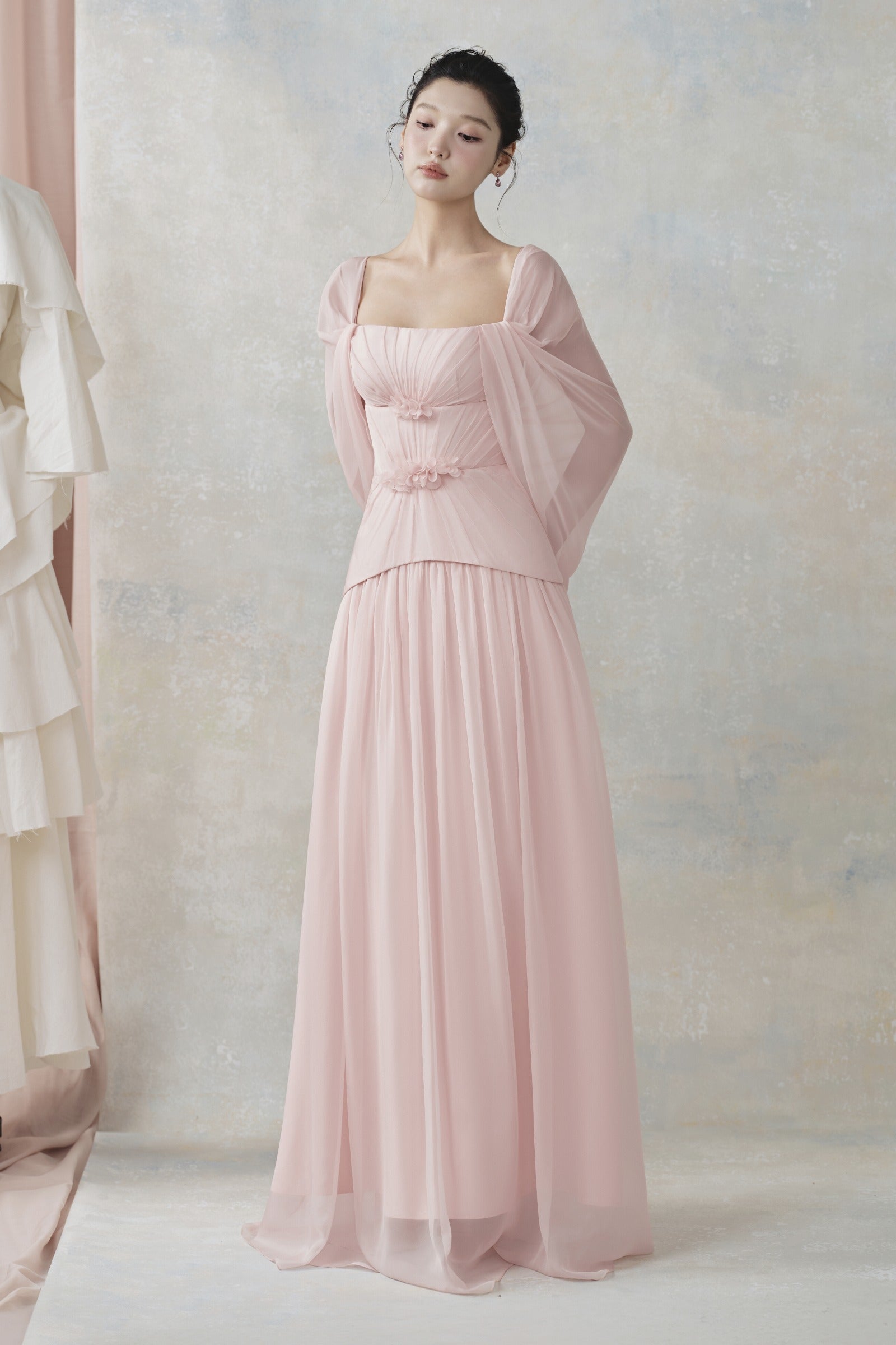 Shali Cape Sleeve Maxi Dress