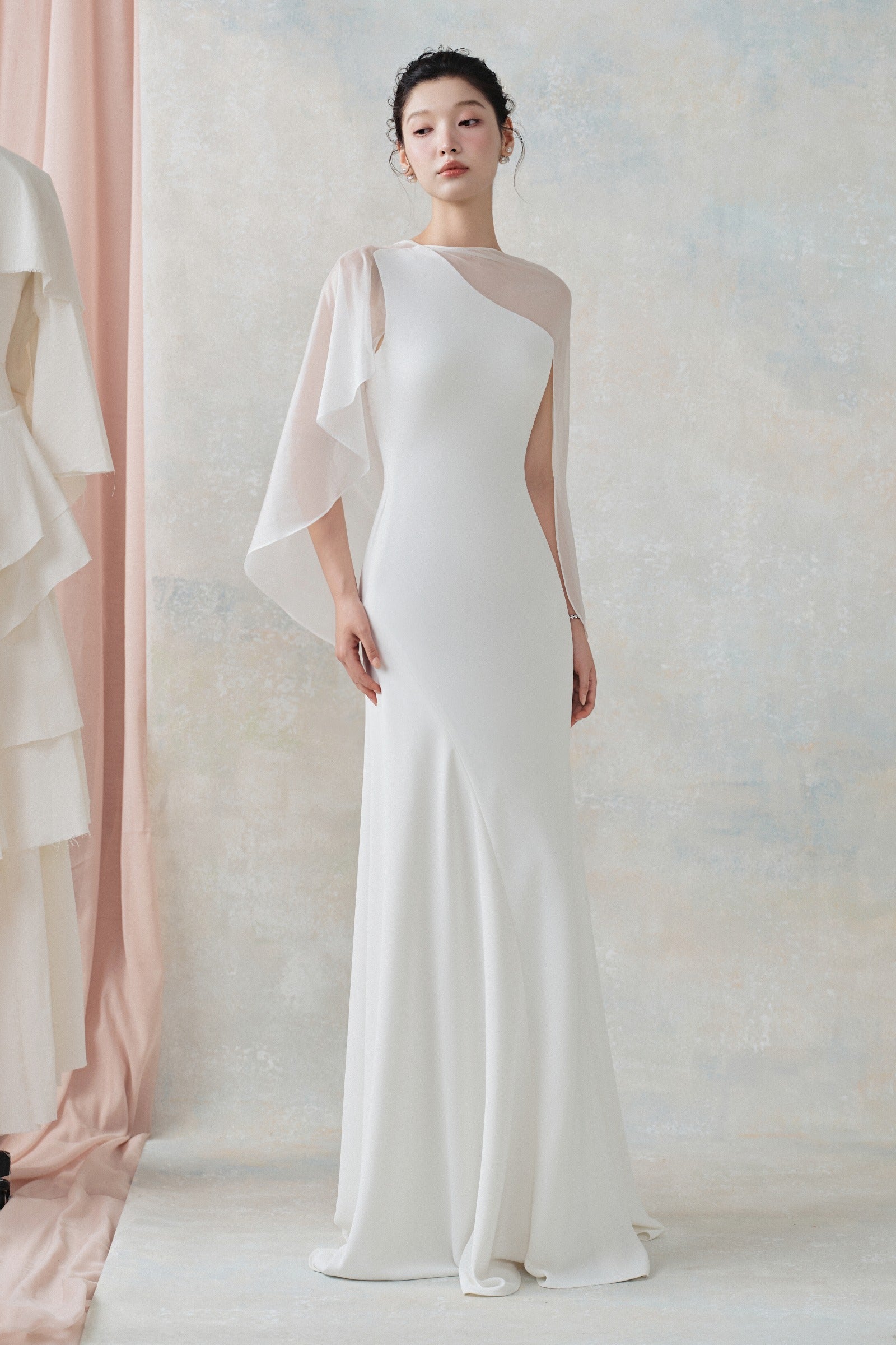 Abigal Cape Sleeve Maxi Dress