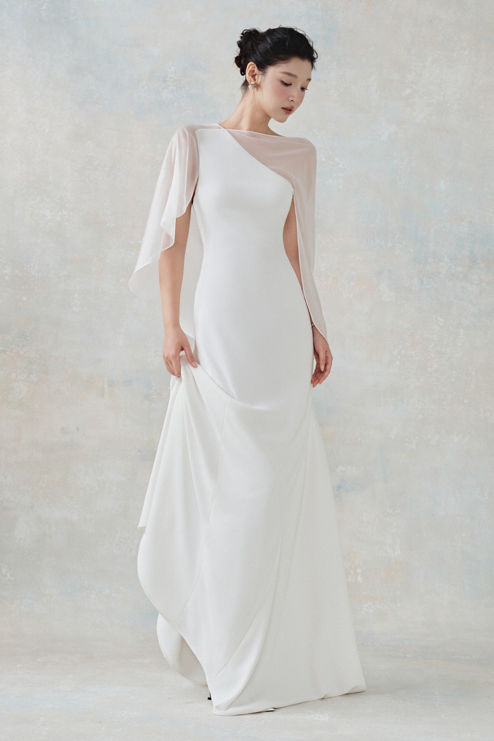 Abigal Cape Sleeve Maxi Dress