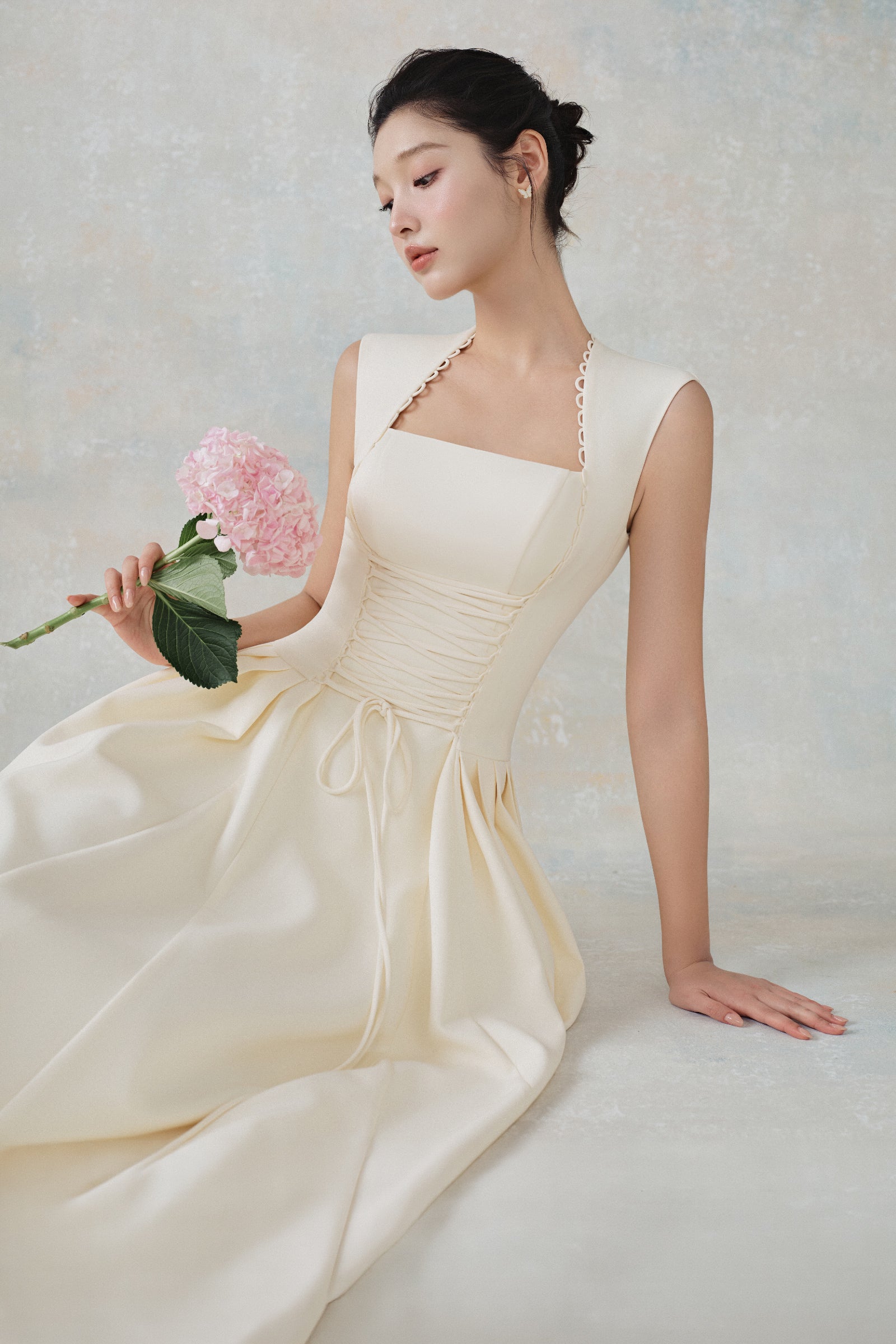 Katherine Trapeze Neck Midi Dress